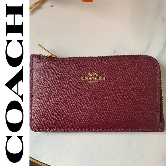 Coach Handbags - Coach red wine slim wallet coin purse credit card